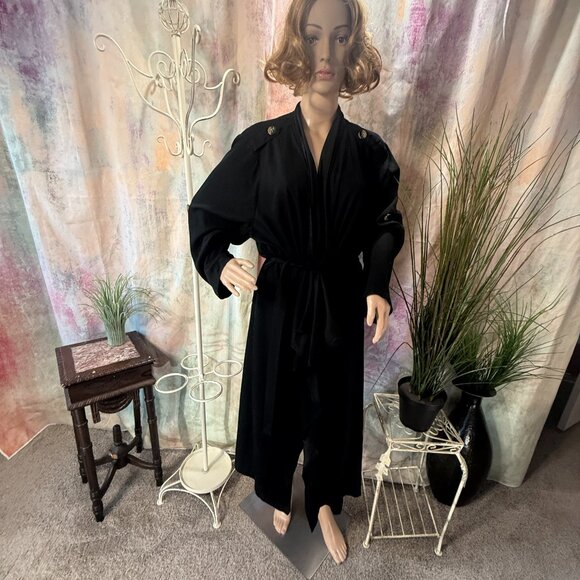 📌JustFab Lightweight Waterfall Neckline Dust Coat - Drape Viscose Blend Coat - Picture 1 of 15